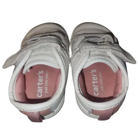 Carter's Just One You Baby Girls' Emily First Walk Sneakers - White Sz 3 - Picture 5 of 10